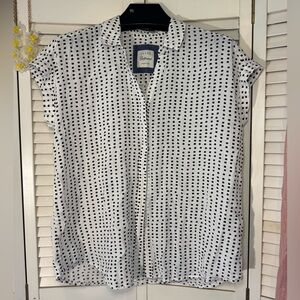 Jachs Elegant Black and White, Dotted, Button-down, Soft, Universal-wear Shirt